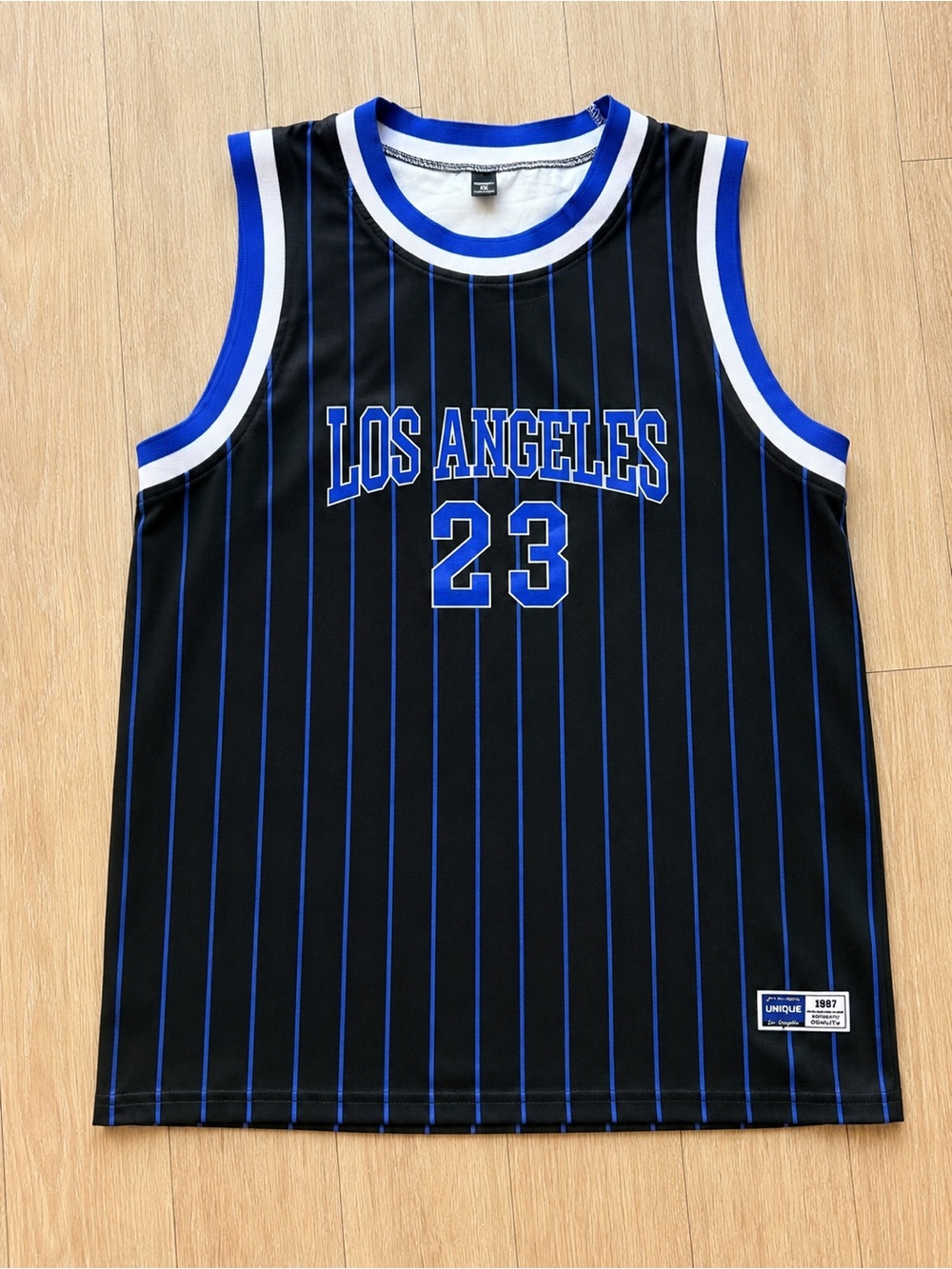 Los Angeles 23 Mens Basketball Tank Top - Black & Blue